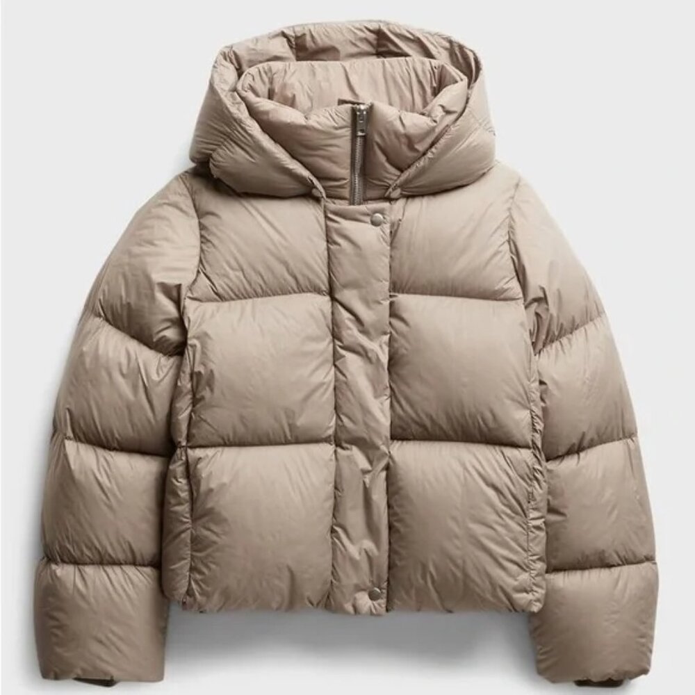 Banana Republic Water Repellent Puffer Cropped Jacket Caramel XS